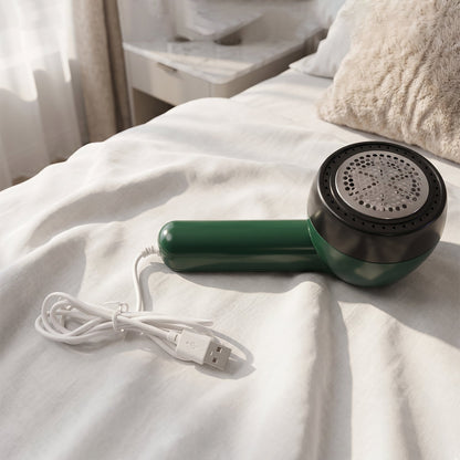 Compact USB rechargeable fabric shaver for everyday garment maintenance