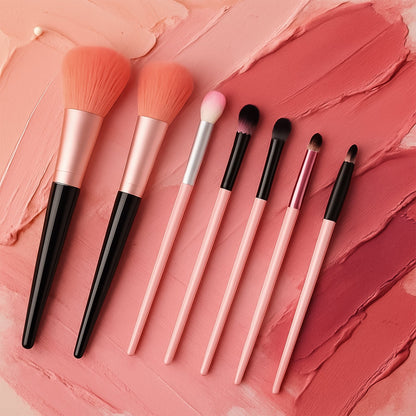 Detail view of ultra-soft synthetic makeup brush bristles