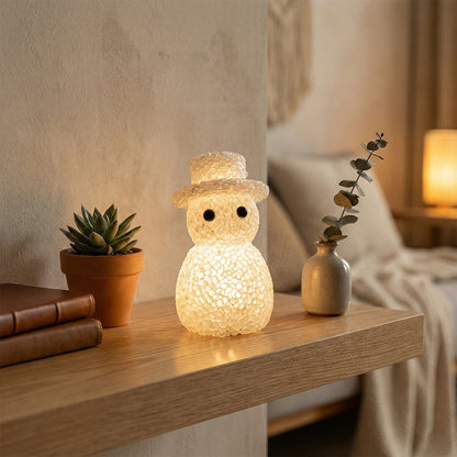 Crystal-textured snowman decorative LED night lamp for kids room