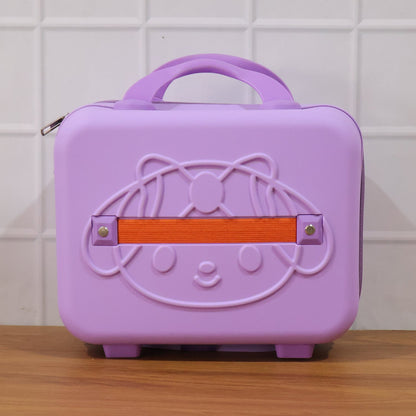 Back view of kids bear-shaped hard shell carry case showing smooth surface