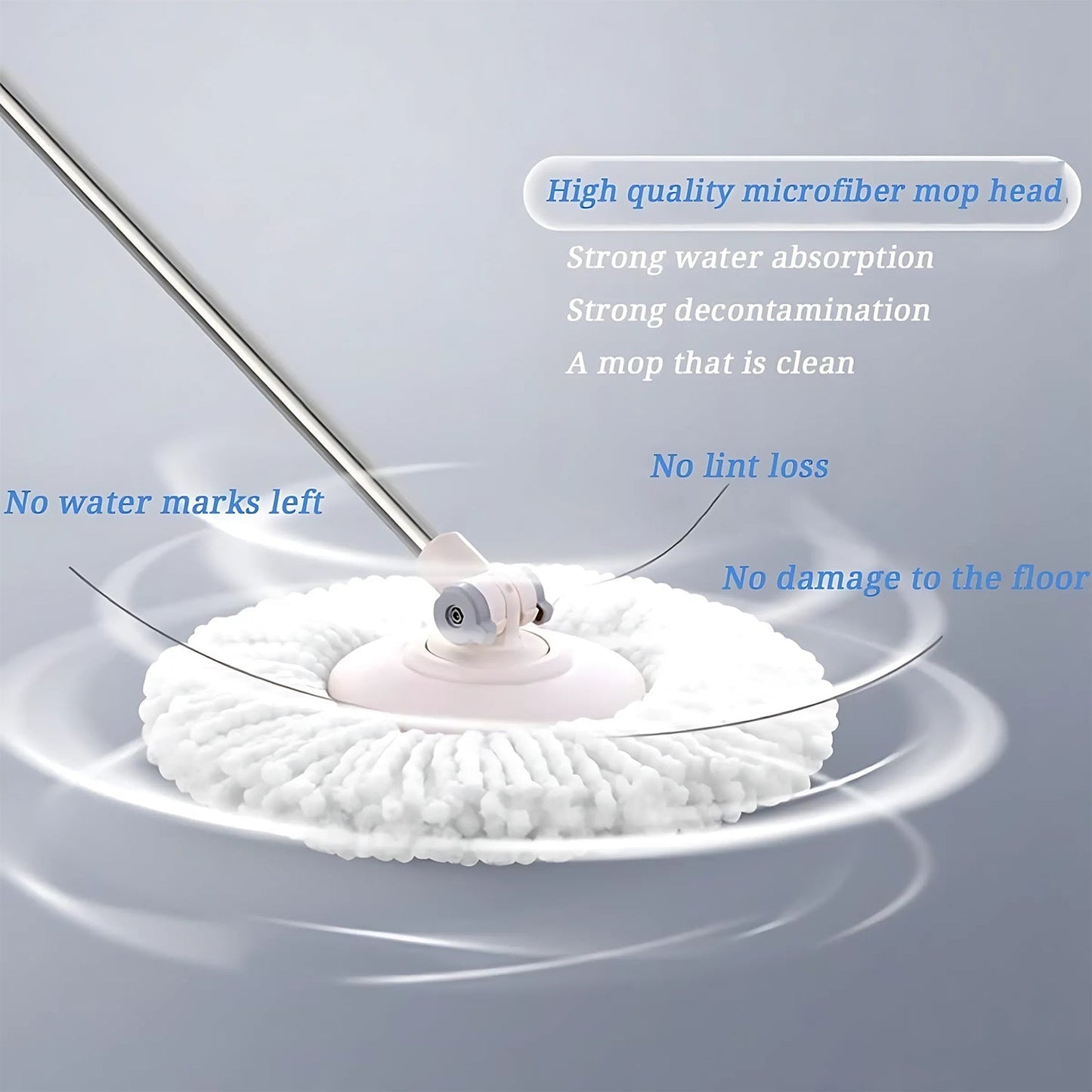 Microfiber spin mop head accessory for efficient floor cleaning