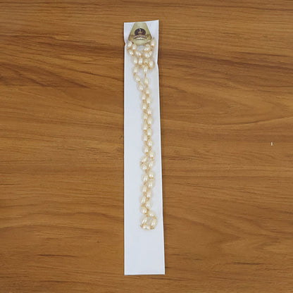 Lightweight gold accented pearl necklace for women