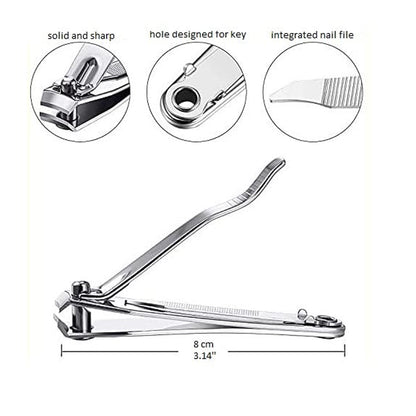 Size comparison of stainless steel nail cutter for easy portability