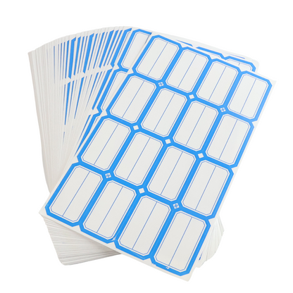 Office label sheets for files and supplies with writable surface