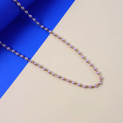 Stylish gold-tone chain pearl necklace for everyday wear