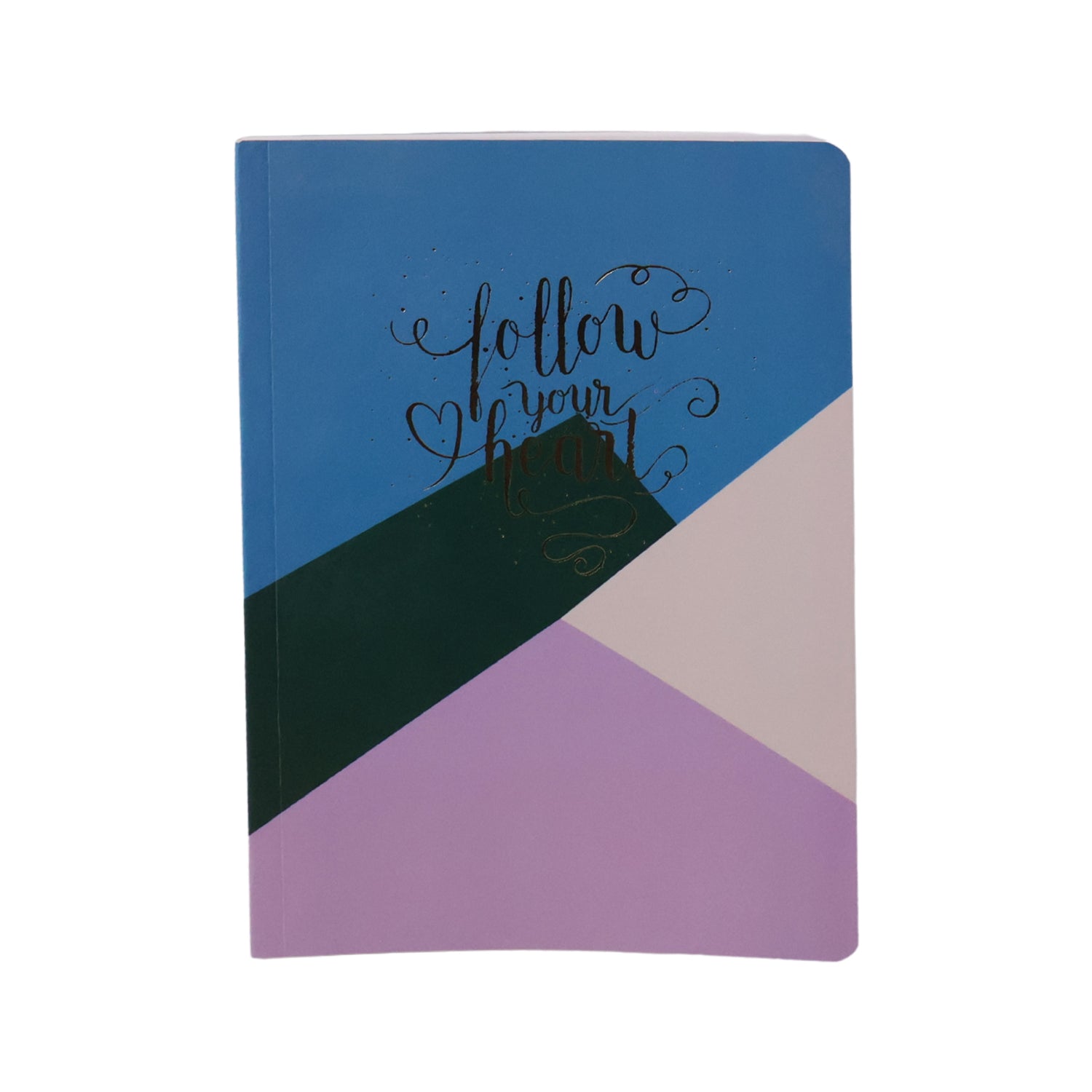 Hardcover ruled notebook spine with bound binding detail