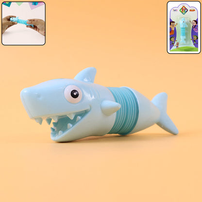 Shark shape magic spring toy showing stretchable slinky design