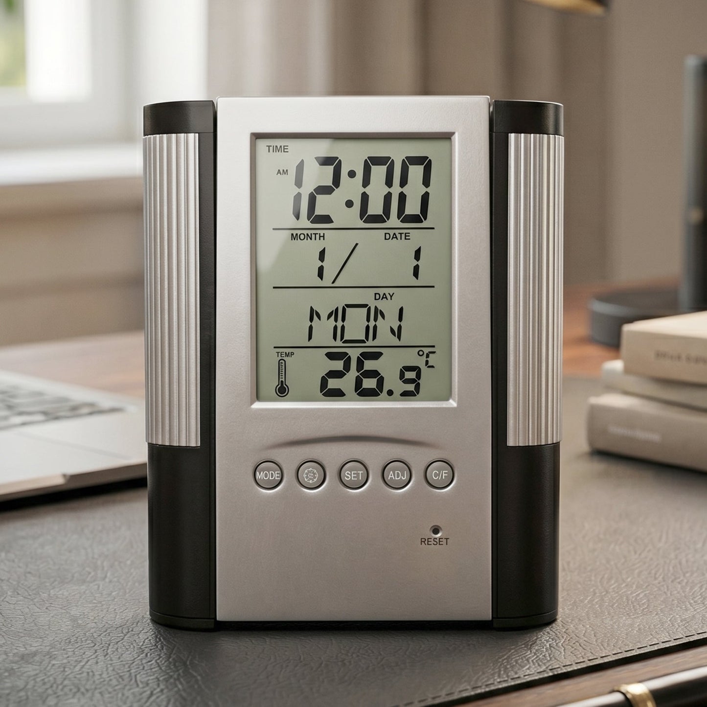 Digital Calendar Desk Clock Ð Time, Date, Temperature Display