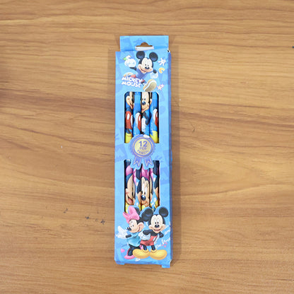 Colorful multicolour design on wooden graphite pencils with attached eraser tips