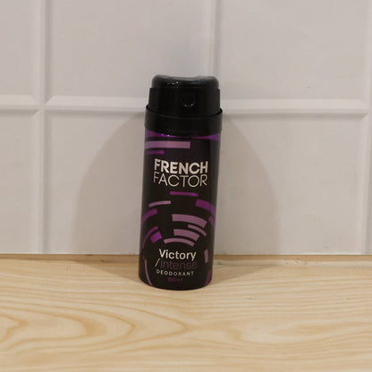 French Factor spray deodorant product display