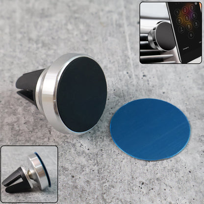 Magnetic phone holder stand rotating 360 degrees on car dashboard