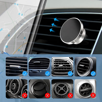 Magnetic phone holder with 360-degree rotation for convenient smartphone positioning