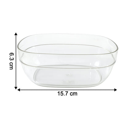 Transparent serving bowl displaying versatility in kitchen use