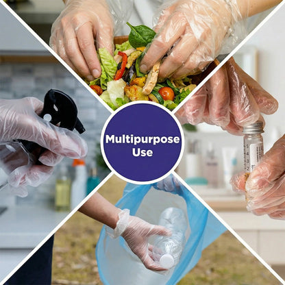 Transparent disposable gloves for household use
