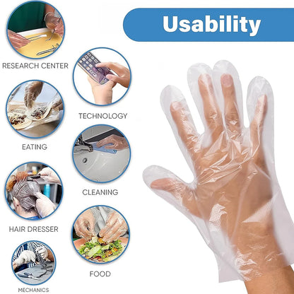 Bulk pack of disposable plastic gloves