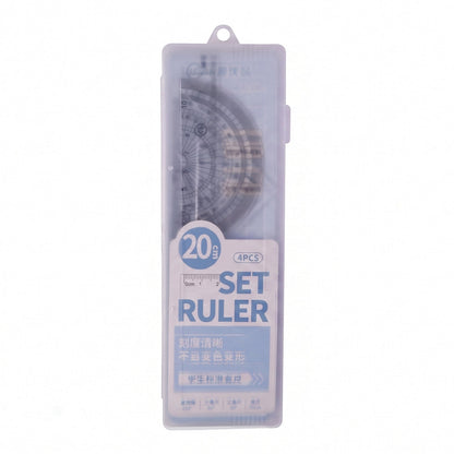 Ruler set in white background, showing size and transparency