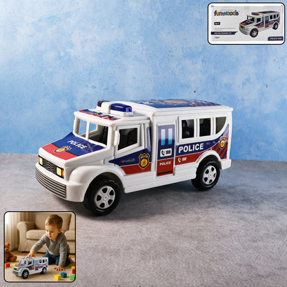 Police Van Toy friction powered push-and-go vehicle with realistic decals