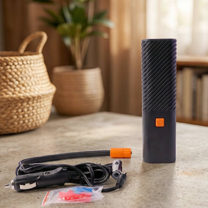 Tyre inflator kit with nozzles and air hose included