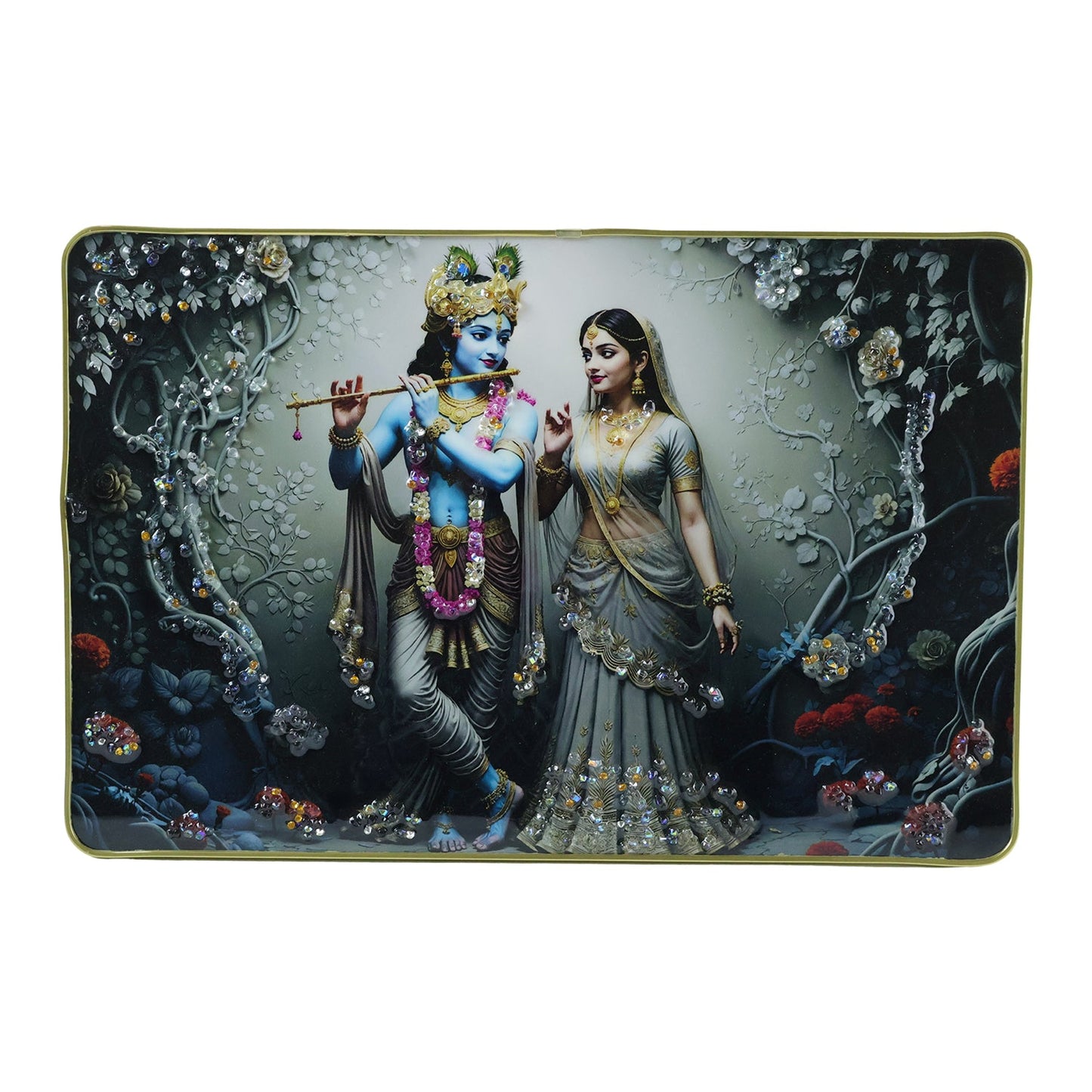 Decorative Radha Krishna wall hanging frame for home or office