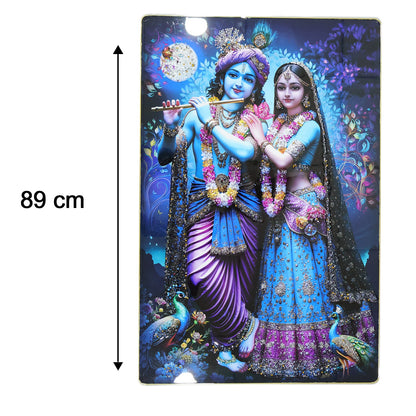Size and dimensions display for Radha Krishna wall frame
