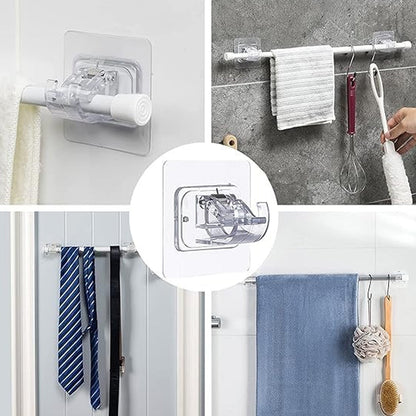 Adhesive pipe holder bracket for kitchen or bathroom organization