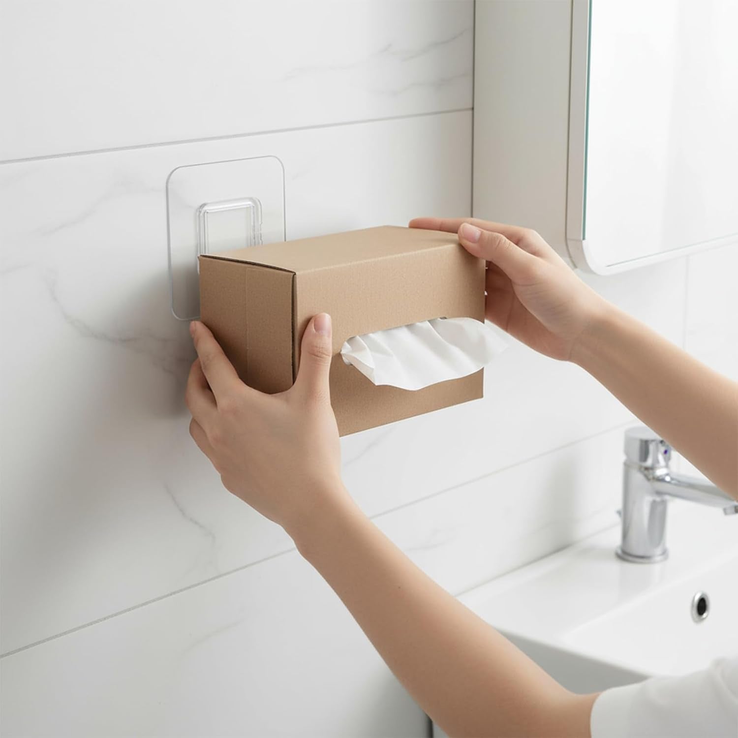 Wall mount transparent sticker hook for bathroom use