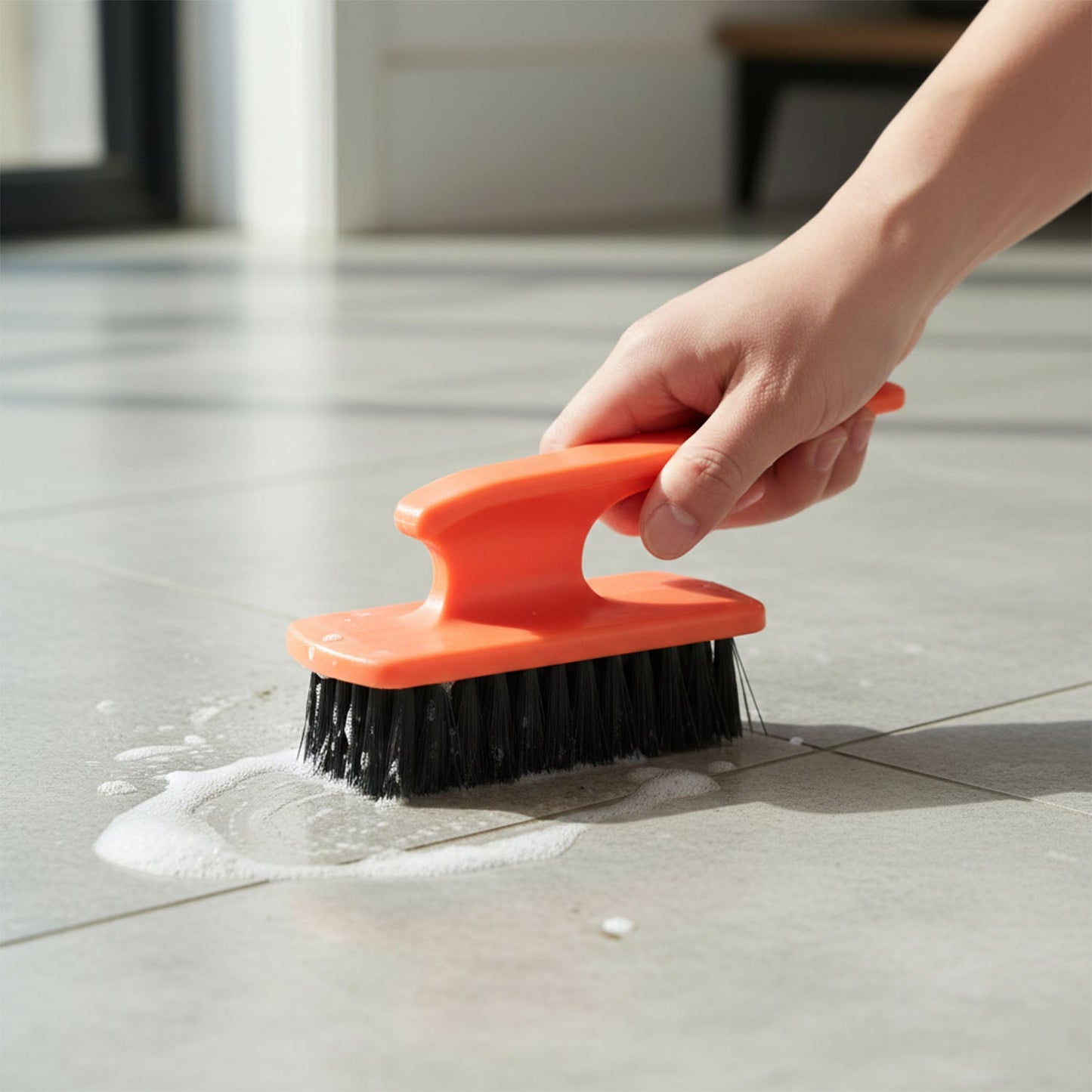 Wide scrubbing base of shoe cleaning brush for faster cleaning coverage