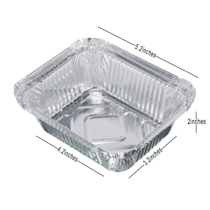 Size dimension label on aluminium food container pack