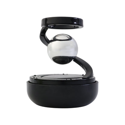 Car dashboard ornament solar rotating air freshener in metallic orb design
