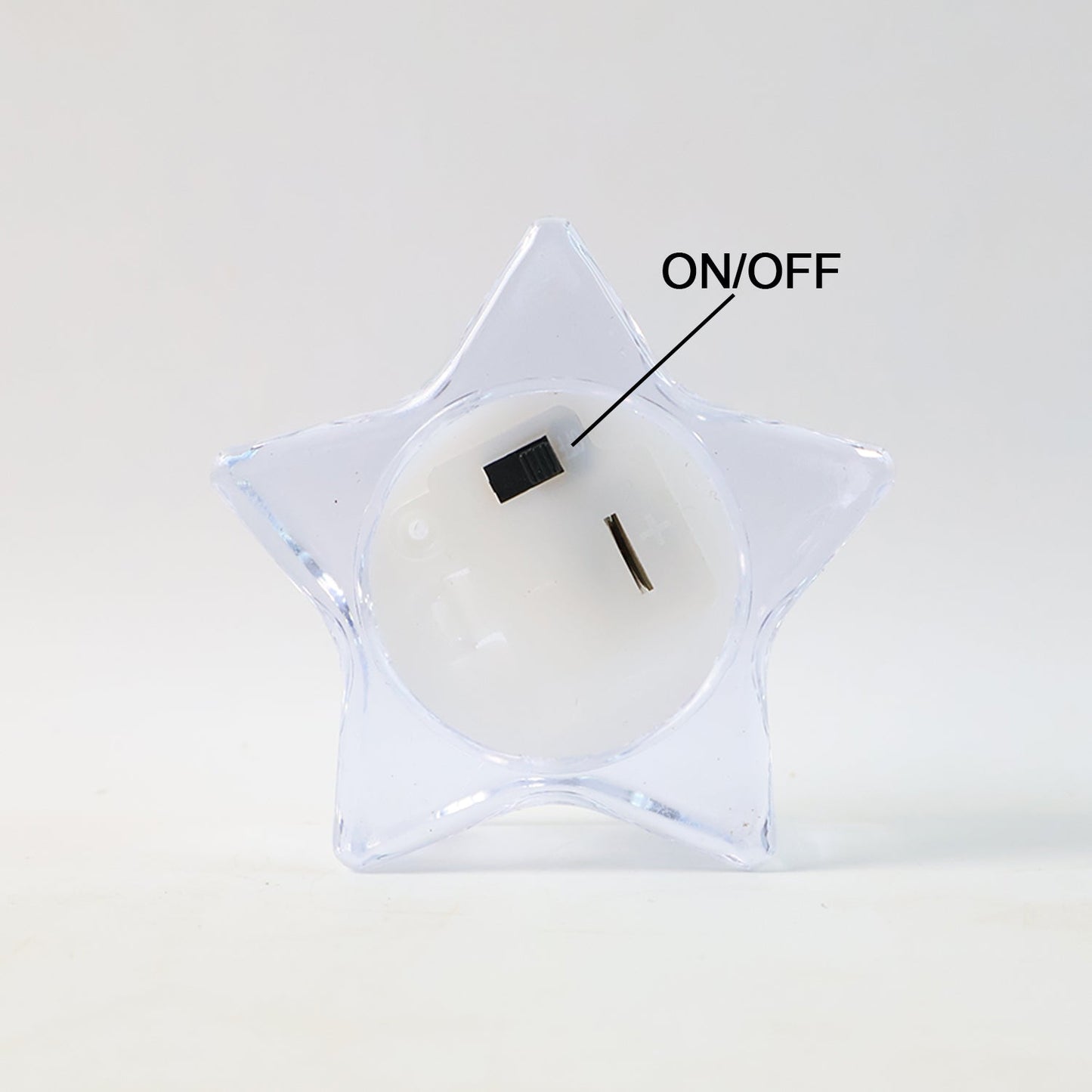Glowing star-shaped LED tealight candle for festive decoration