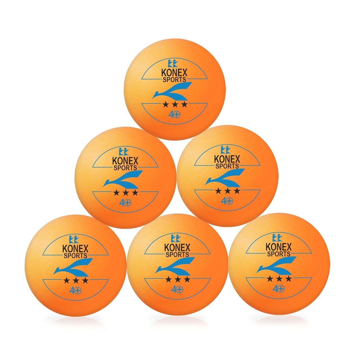 Six-pack of professional 3-star table tennis balls for competitive play