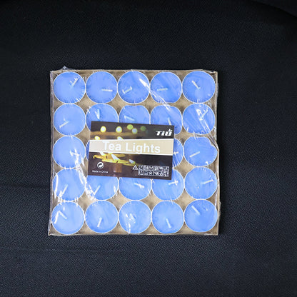 Mix color scented tea light candles set capturing soft glowing light