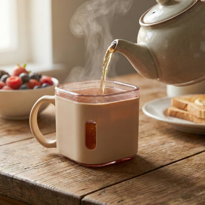 Premium square tea cups neatly arranged in a set