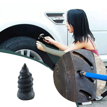 Multiple tire repair rubber plugs for vehicle maintenance