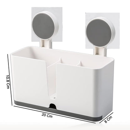 Toothbrush organizer mounted neatly on bathroom wall space saver