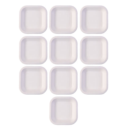 Empty square disposable food tray suitable for versatile food presentation.