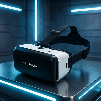 Lightweight VR headset with soft cushioning and adjustable head straps