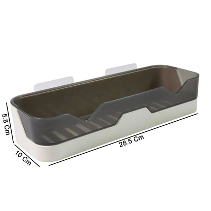 Kitchen and bathroom wall mounted adhesive plastic shelf