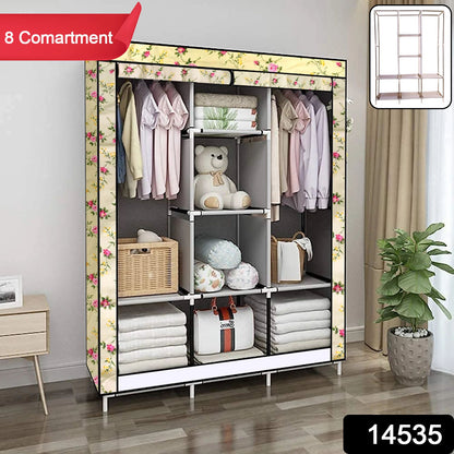Foldable fabric storage wardrobe ideal for small spaces