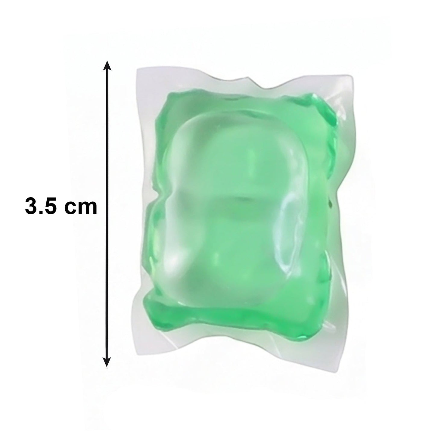 Pods arranged showing plant-based detergent capsules