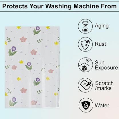 Top load washer covered with full body printed protective fabric cover