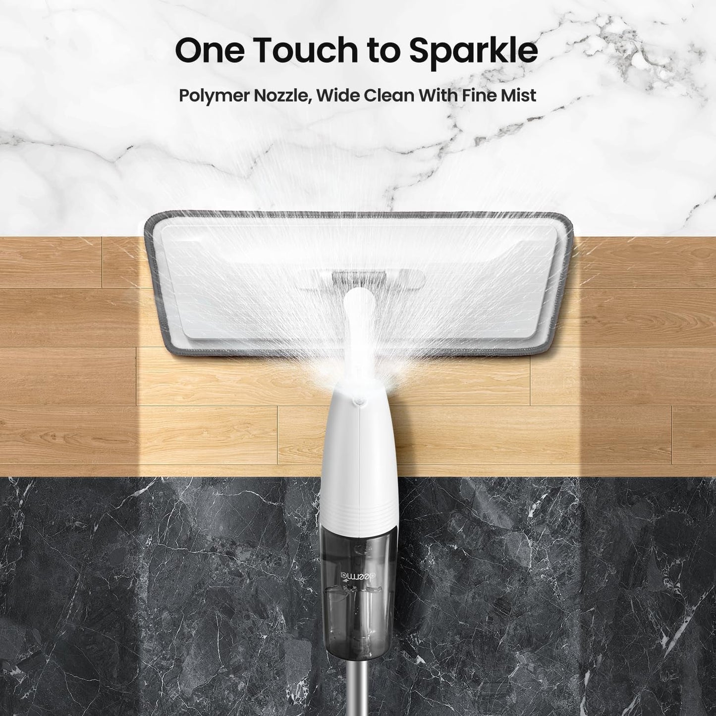 Floor cleaning spray mop with microfiber pad for quick home cleaning
