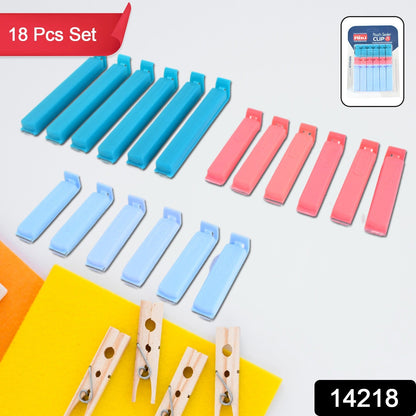 Plastic food bag sealer clips securing a snack bag, demonstrating airtight seal.