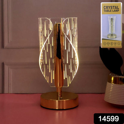 Modern crystal LED table lamp enhancing living room decor