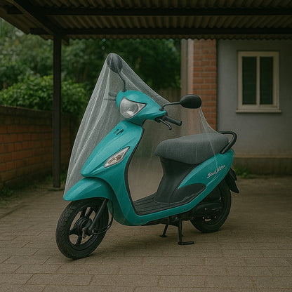 Lightweight waterproof scooter cover made from plastic for easy carrying