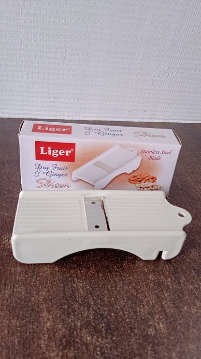 Dry fruit slicer by Liger featuring sharp stainless steel blade for kitchen