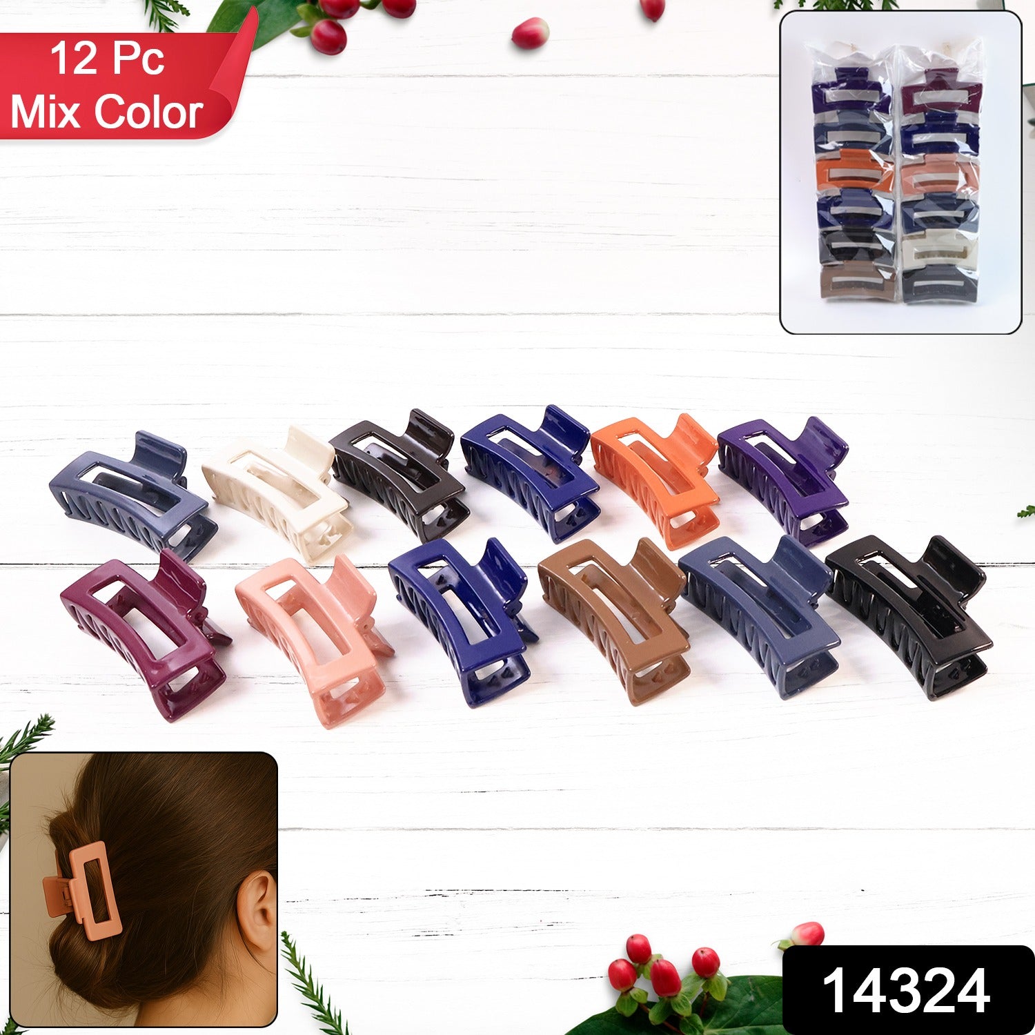 Minimalist matte finish rectangular hair clip for women and girls