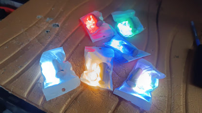 Decorative cork-shaped LED bottle lights arranged for festive ambiance