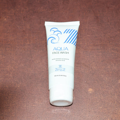 Lifestyle image featuring usage of Aqua Face Wash for fresh skin