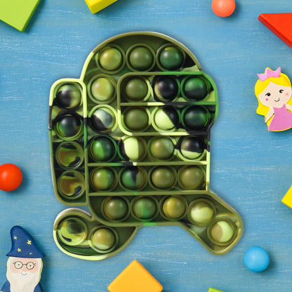 Fingers popping bubbles on silicone Pop It Fidget Toy for anxiety relief